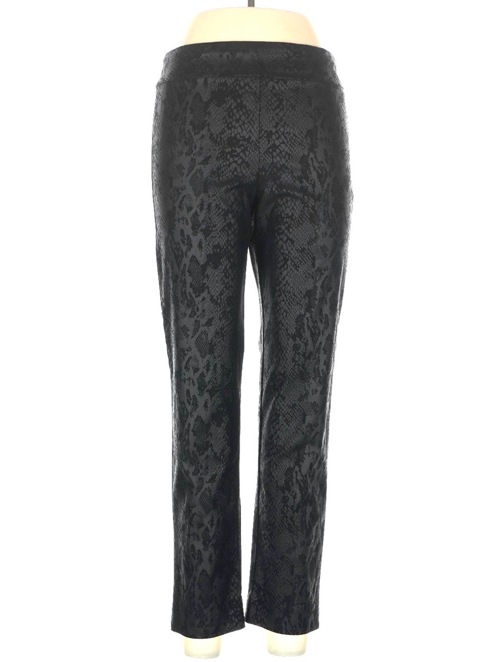 Black Snake-Print Straight Leg Pants